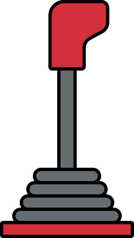 Isolated Gear Stick Icon In Gray And Red Color. vector