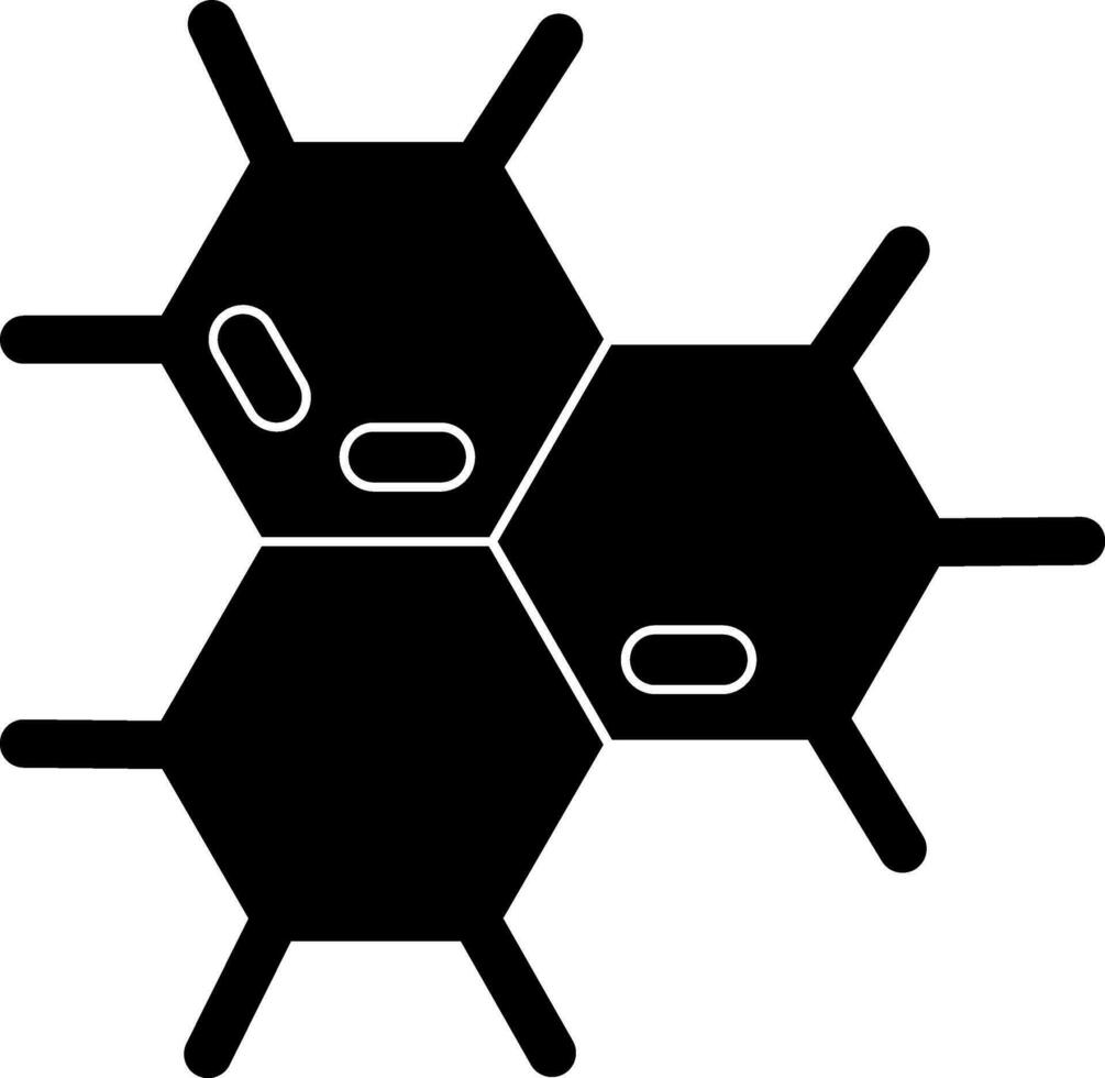 Flat style molecule in black and white color. vector