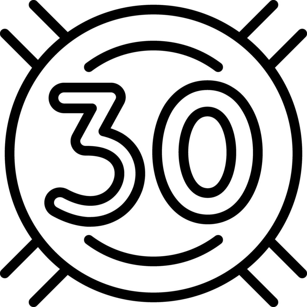 line icon for thirty vector