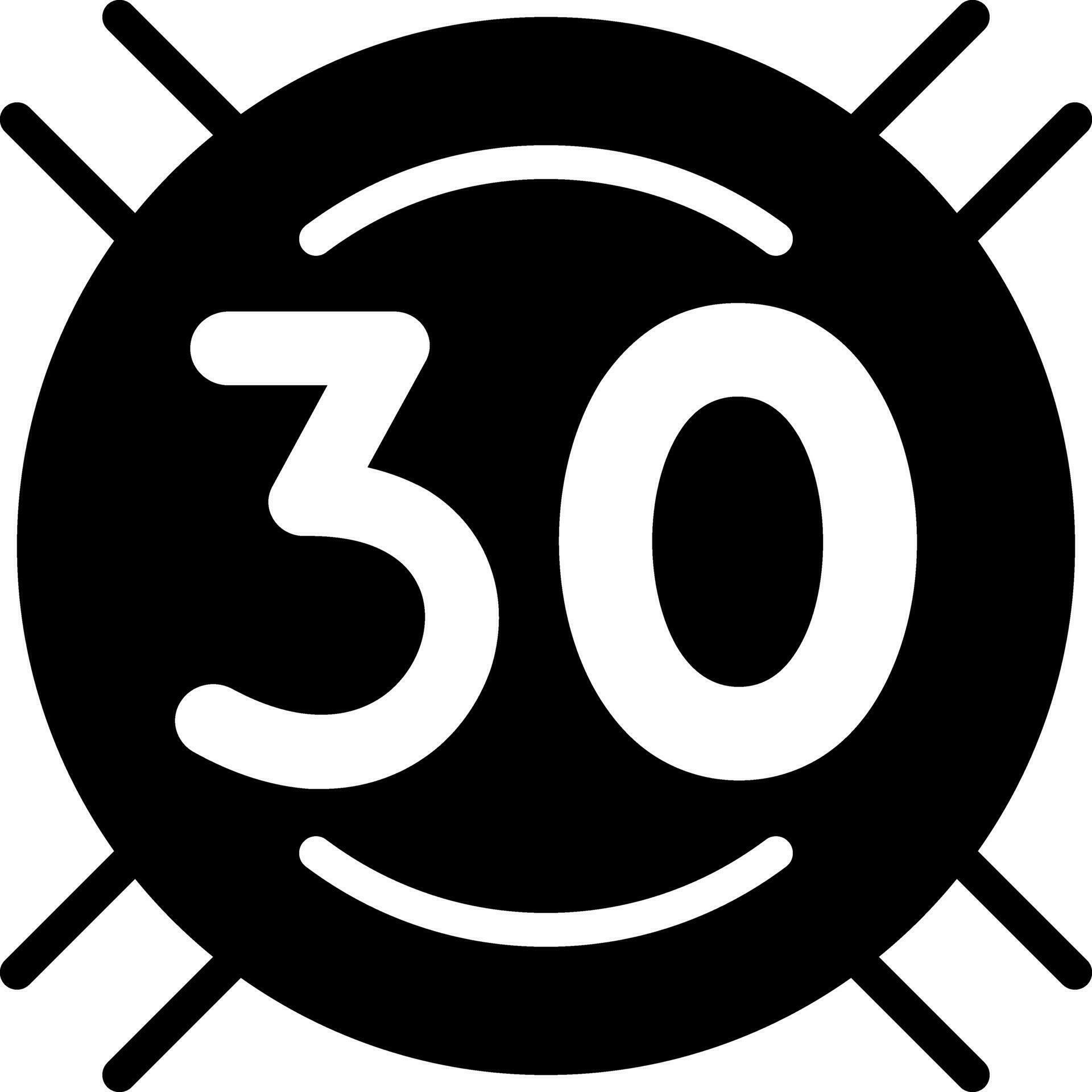 solid icon for thirty 24881185 Vector Art at Vecteezy