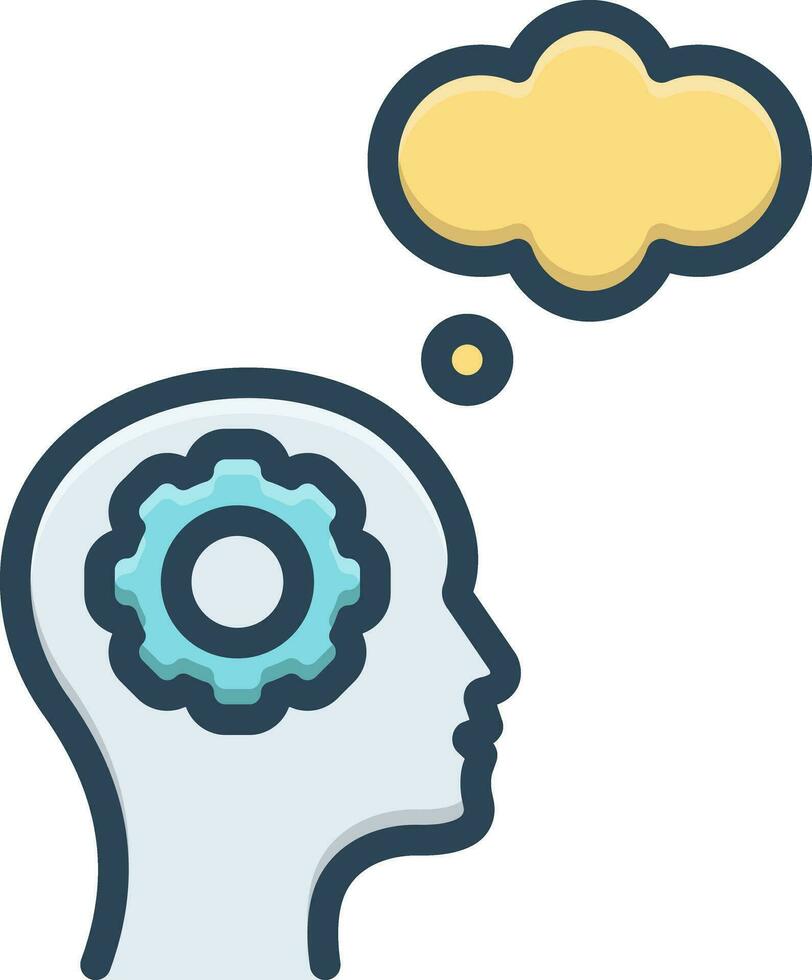 color icon for thoughts vector