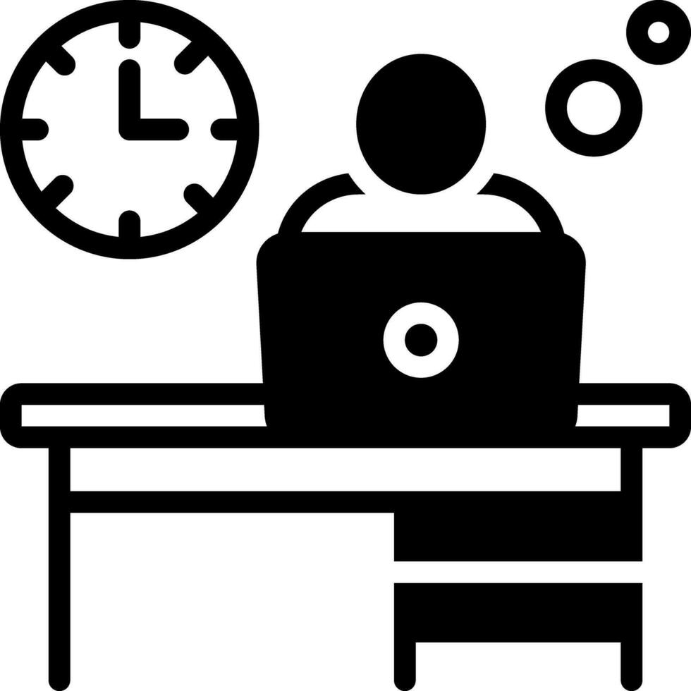solid icon for man hour vector