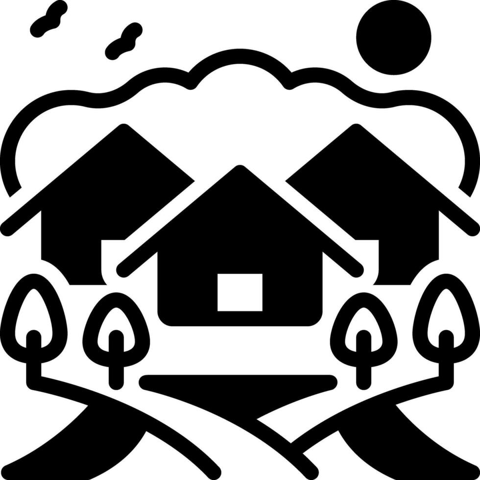 solid icon for villages vector