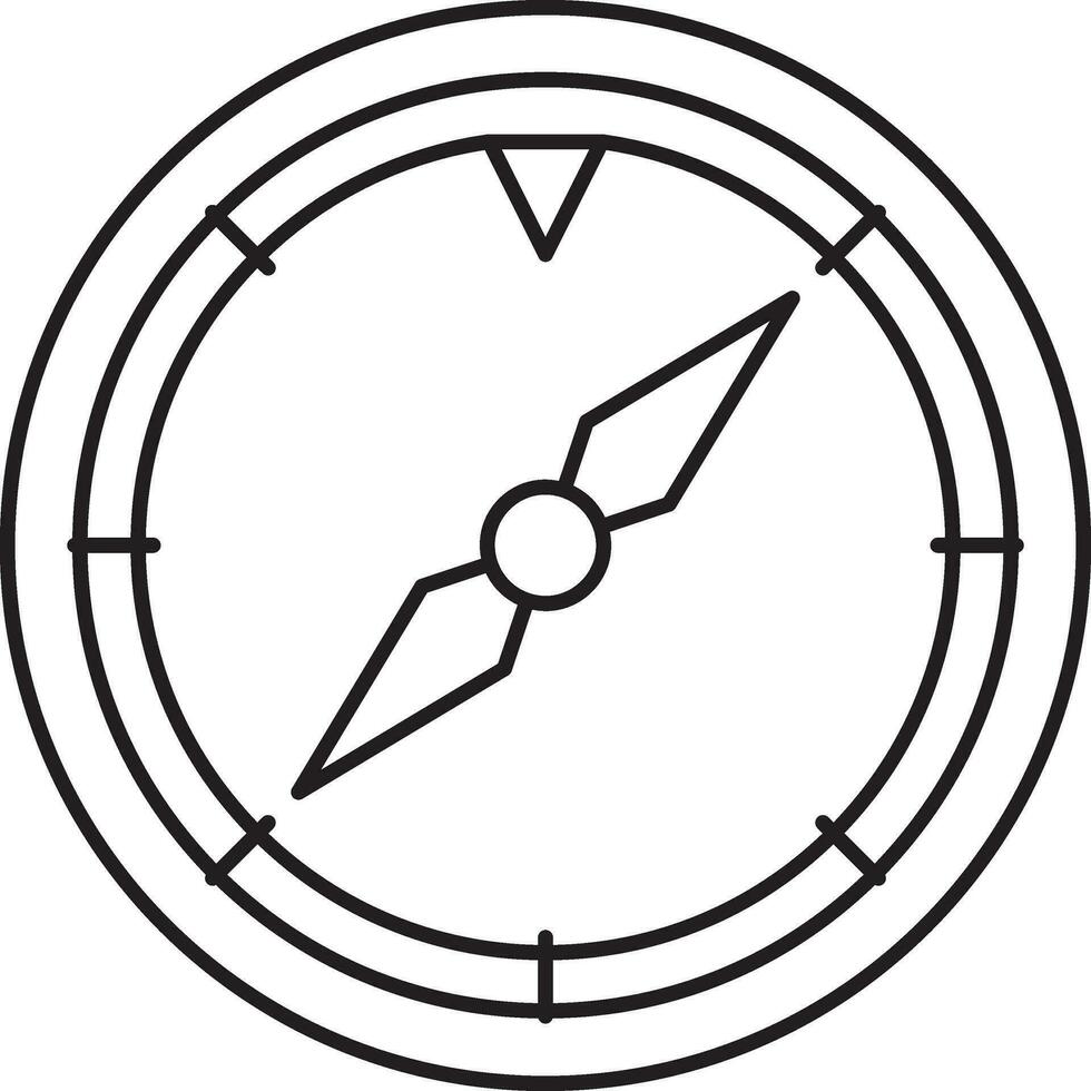 Isolated Compass Icon In Black Line Art. vector