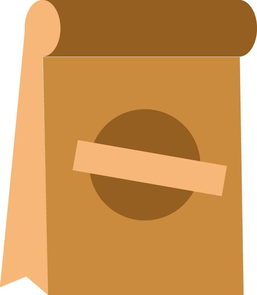 doblez sello paquete bolso icono en marrón color. vector