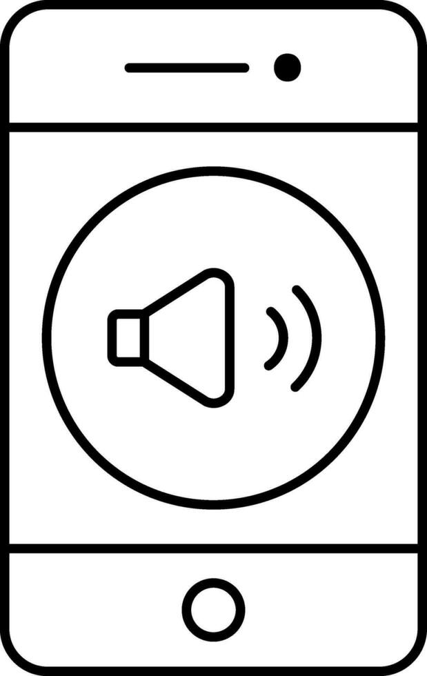 Flat Style Mobile Volume Or Speaker Icon. vector