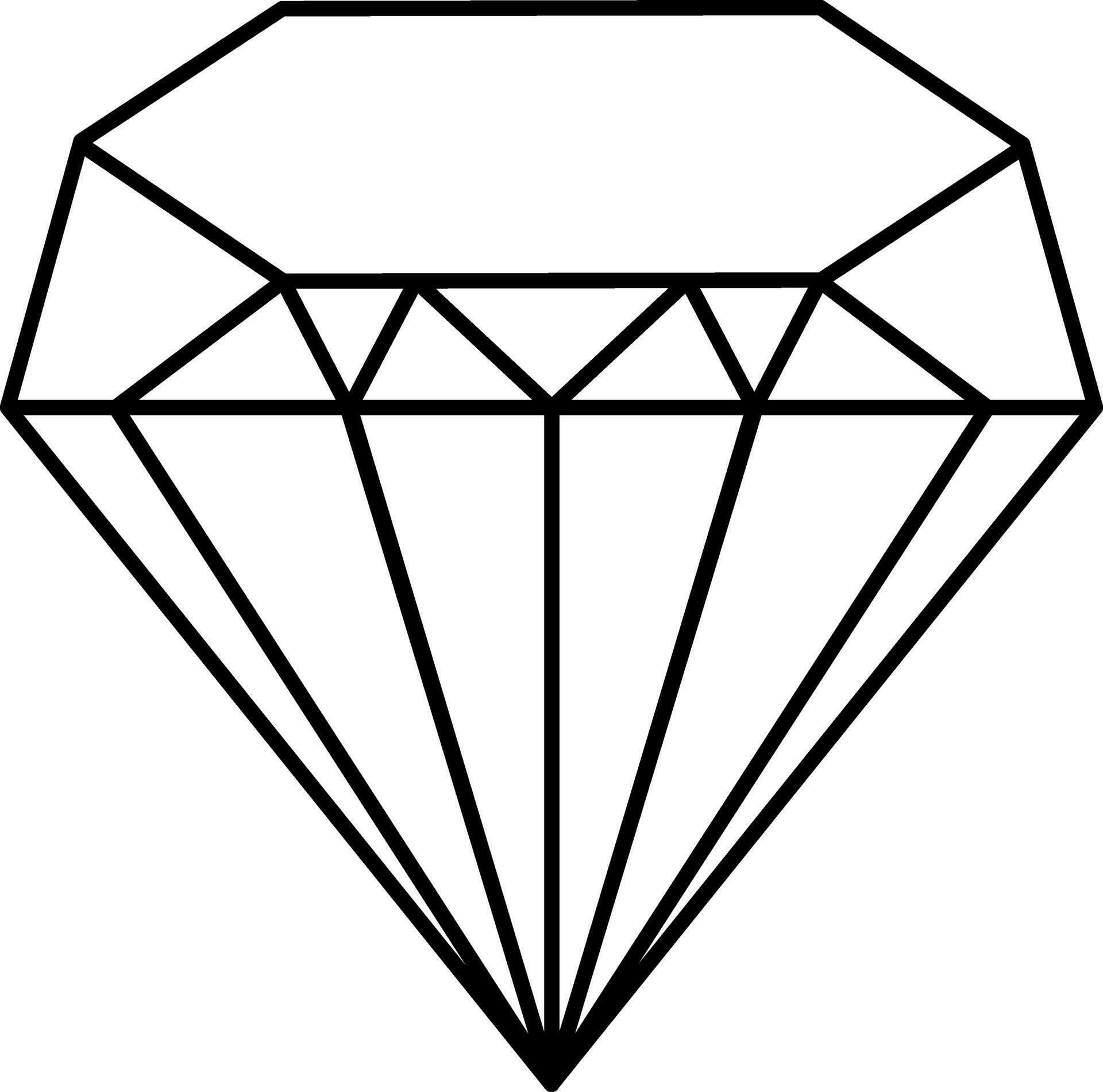 Diamond Icon In Black Outline. 24881806 Vector Art at Vecteezy