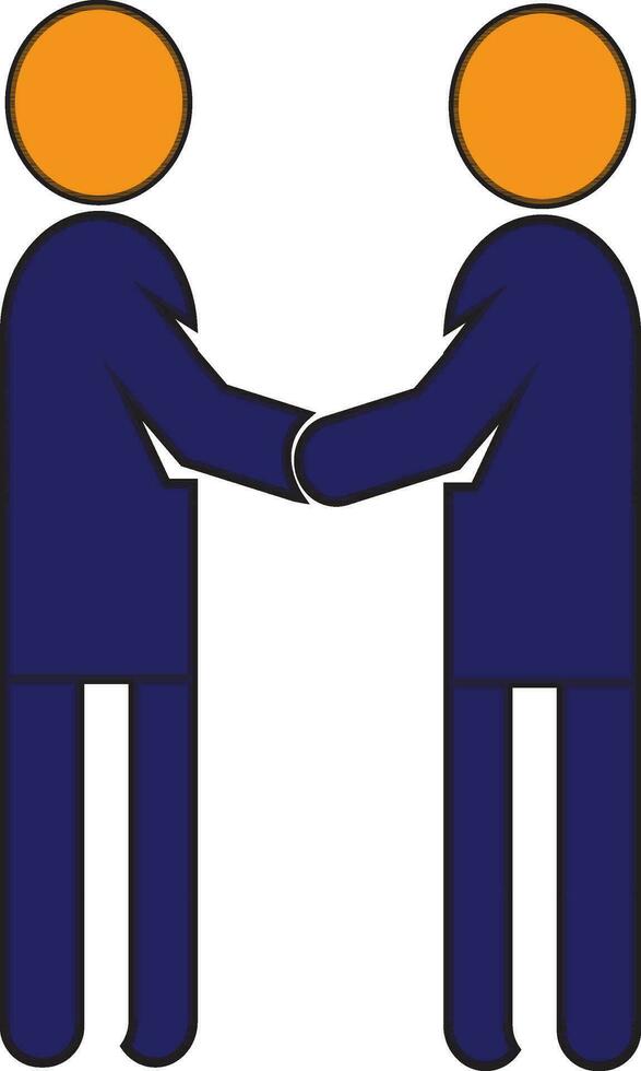 Character of faceless man handshake. vector