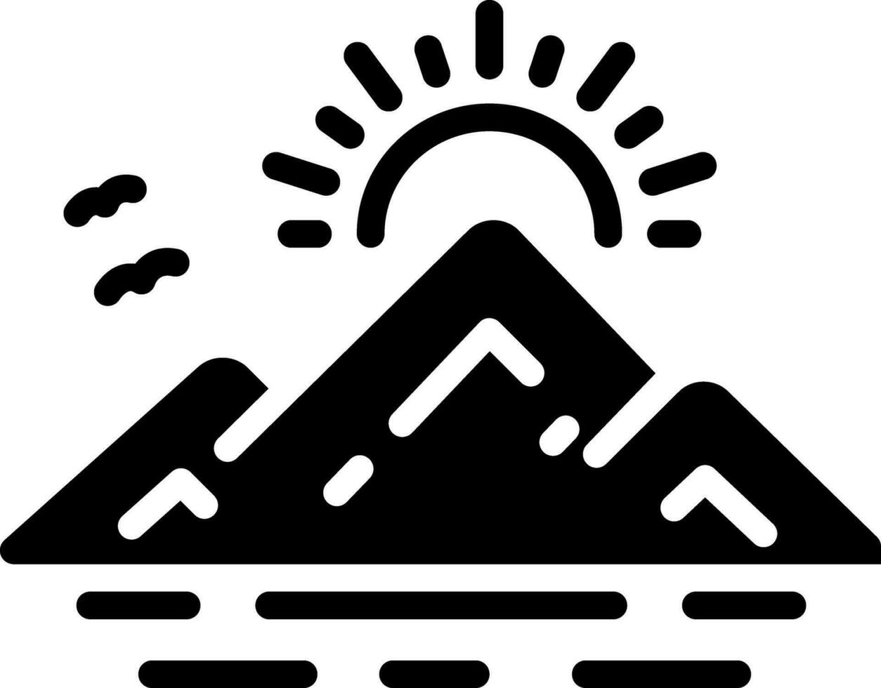 sólido icono para montaña vector