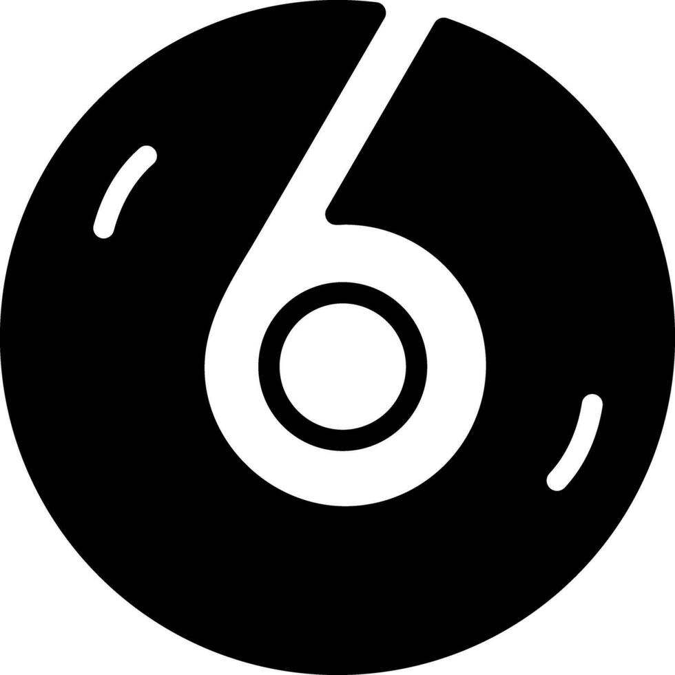 solid icon for six vector