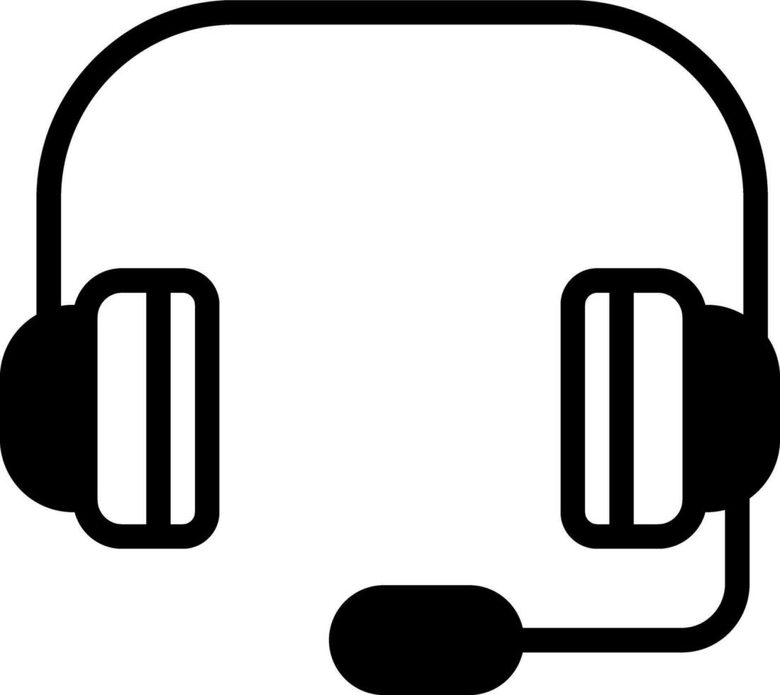 sólido icono para auriculares vector