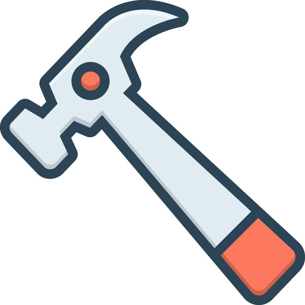 color icon for hammer vector