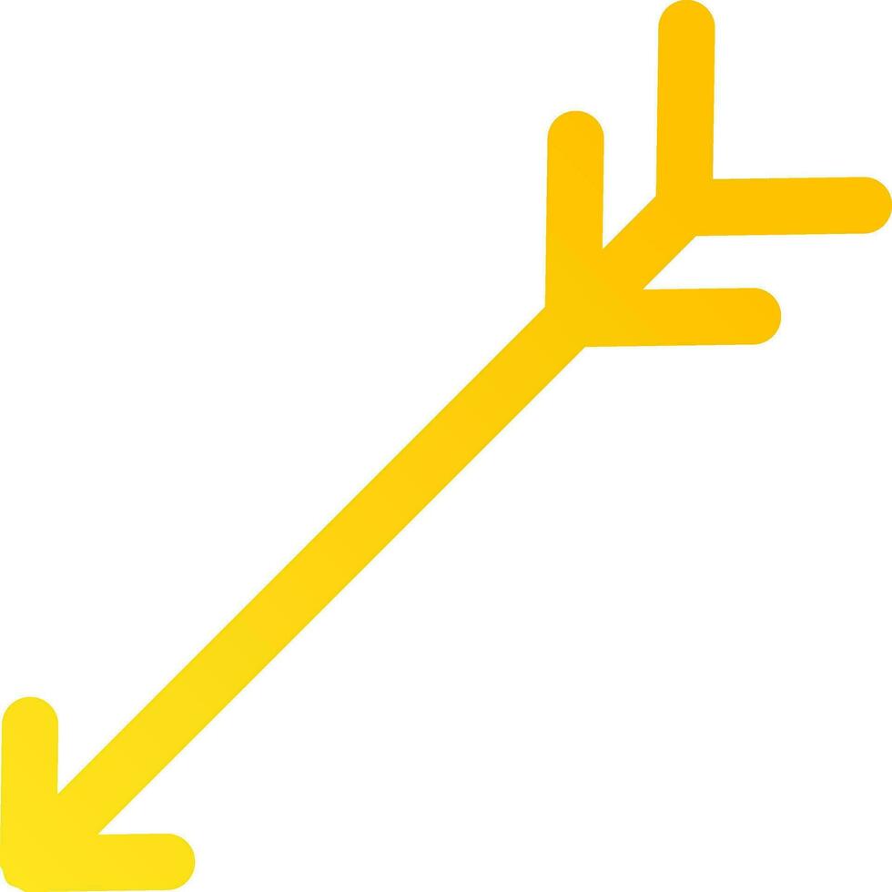 Illustration of yellow arrow in flat style. vector