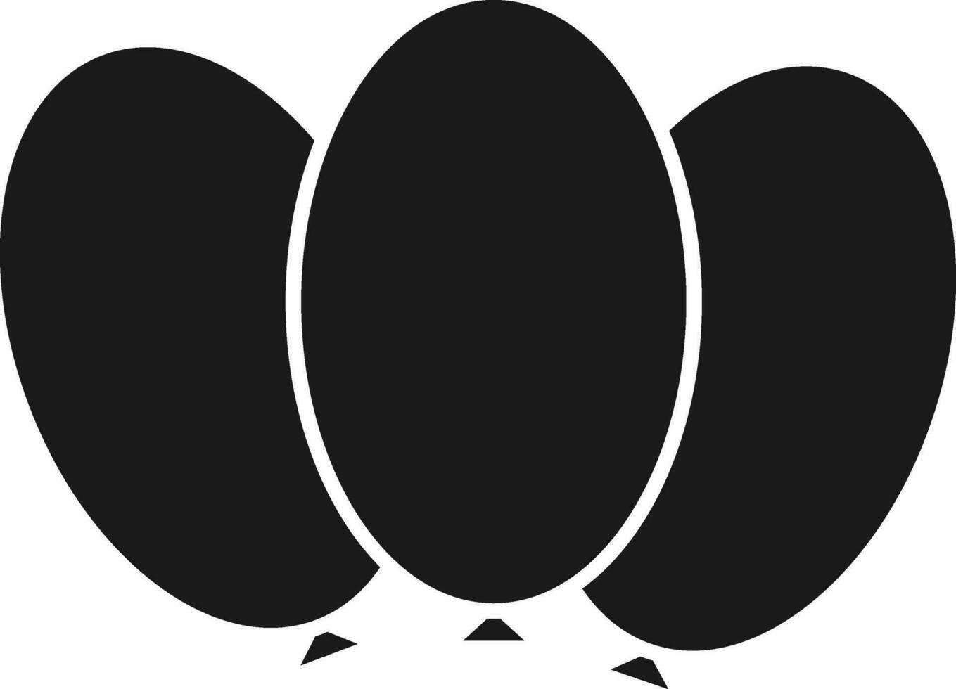 Balloons Icon Or Sign In Black And White Color. vector