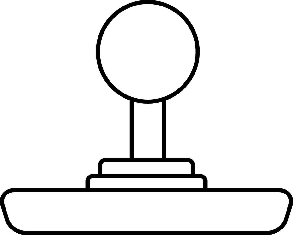 Joystick in black line art. vector