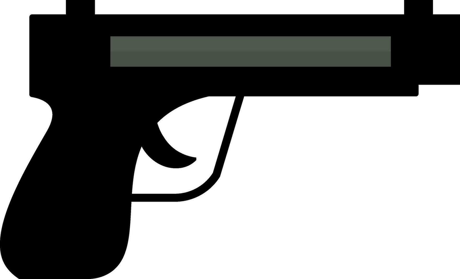 negro y gris pistola en plano estilo. vector