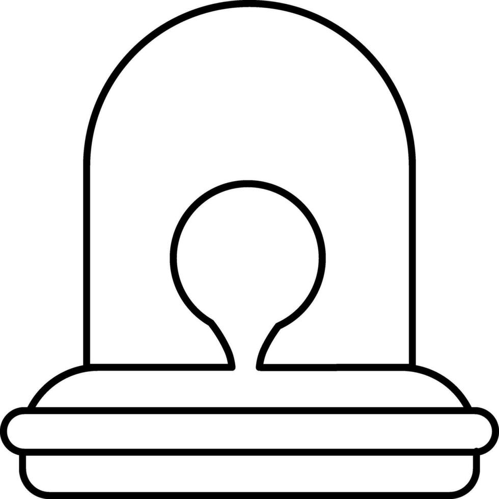 Line art icon of fire siren in flat style. vector