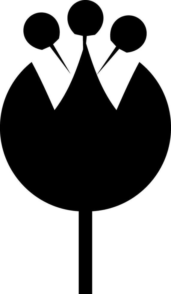 aislado ilustración de flor en negro color. vector