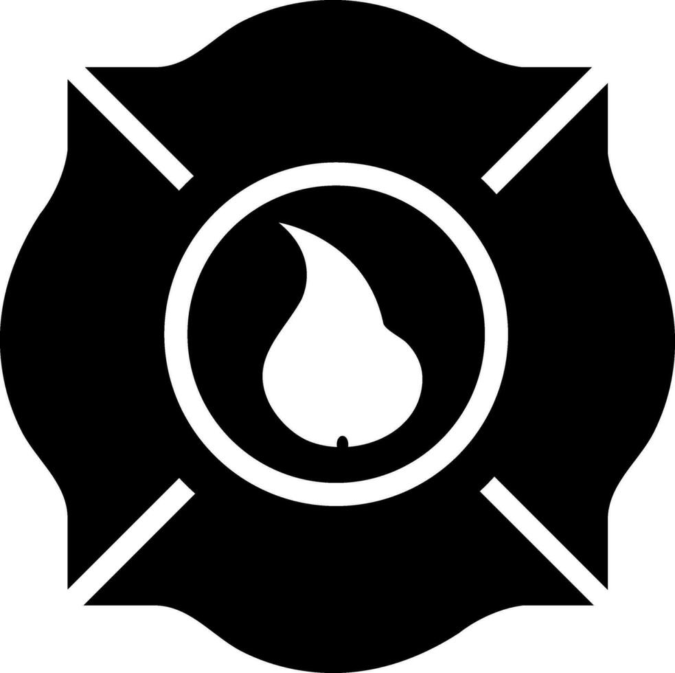 fuego Departamento emblema en negro color. vector