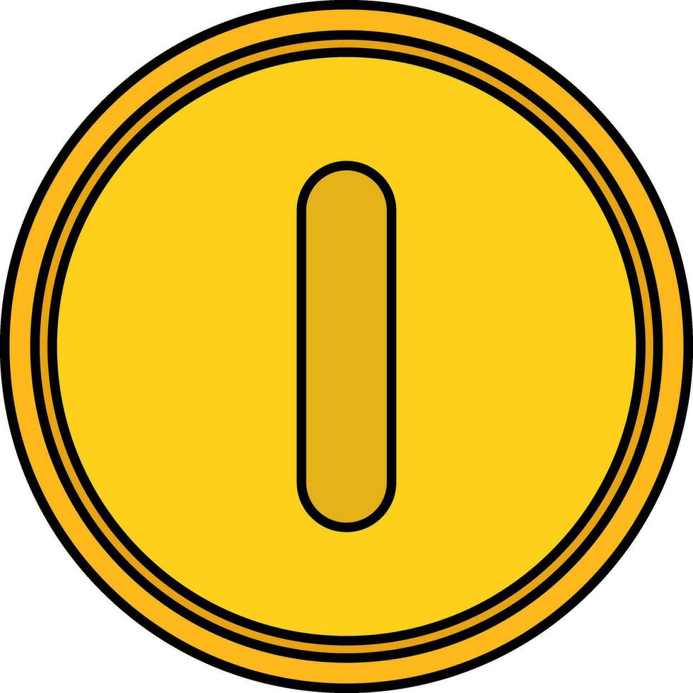 Yellow and black coin. vector