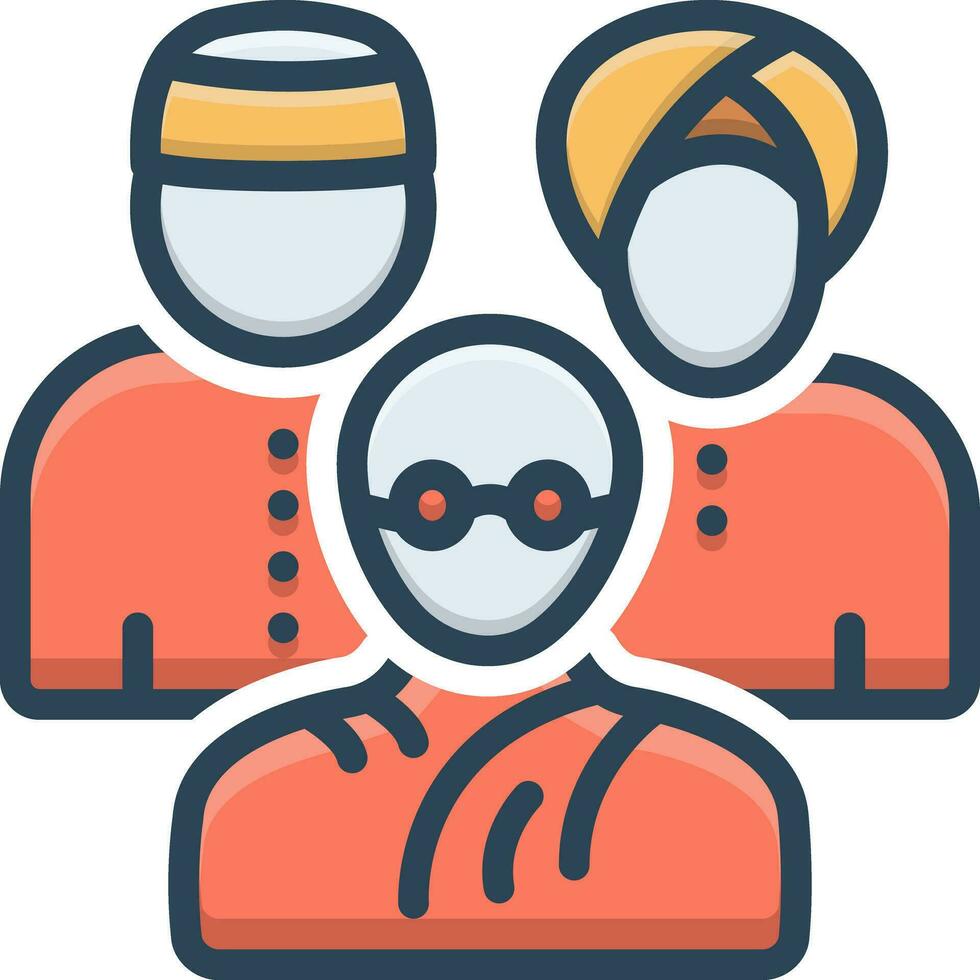 color icon for multicultural vector