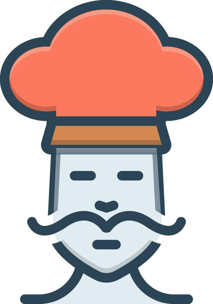 color icono para cocinero vector