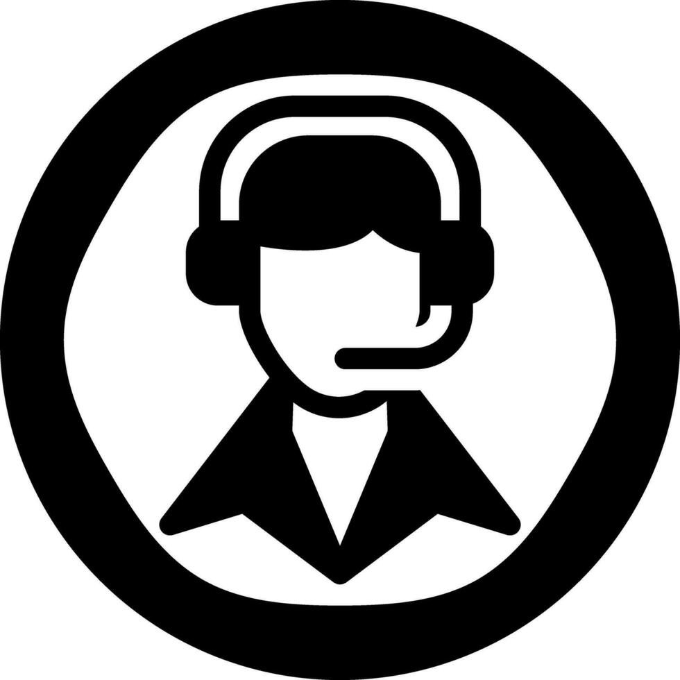solid icon for call center vector