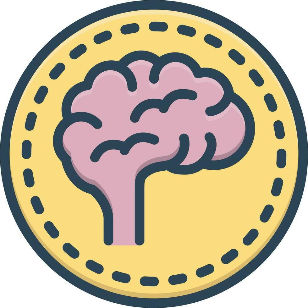 color icon for brain vector