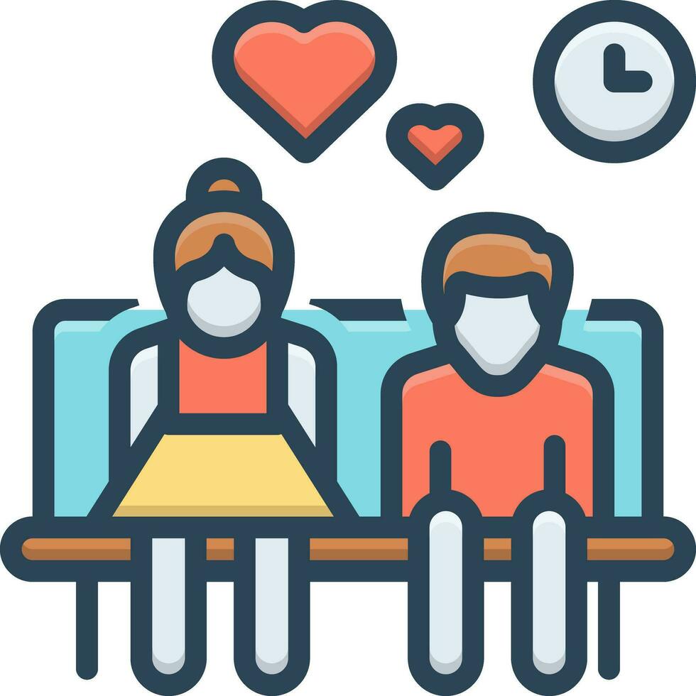 color icon for dating vector