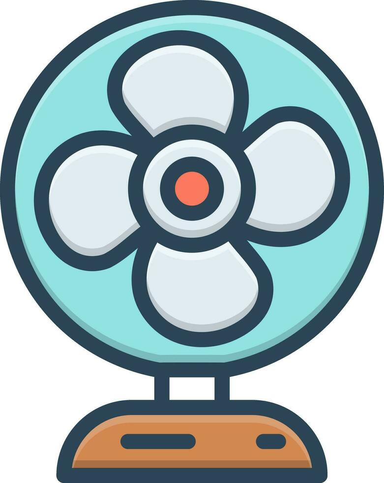 color icon for fan vector