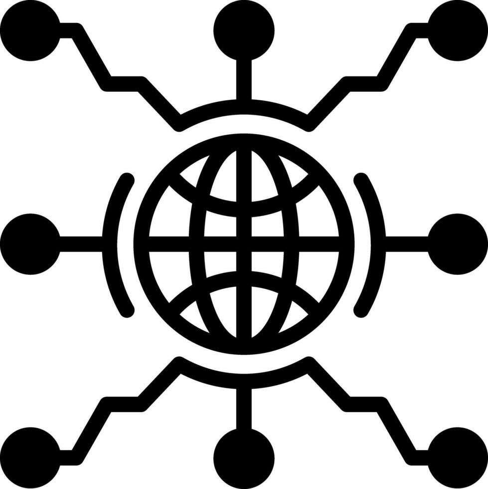 solid icon for global networking vector