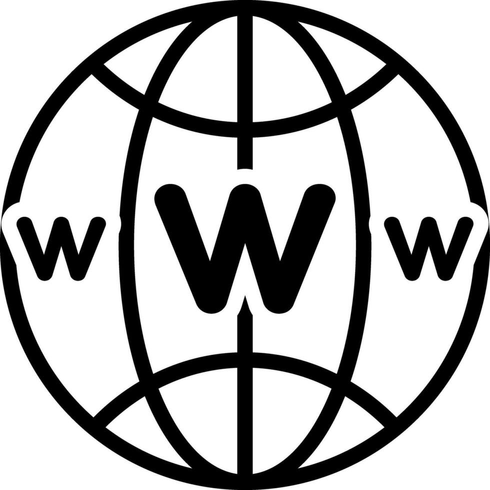solid icon for www vector