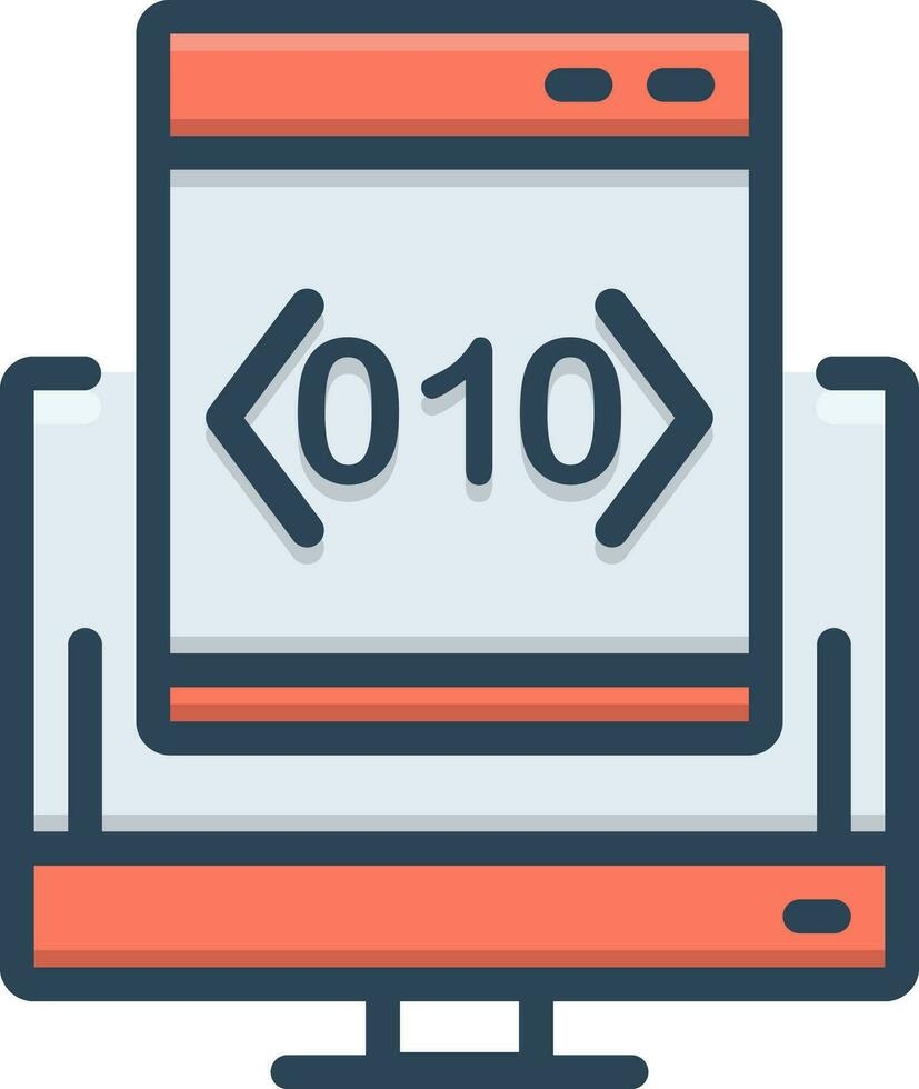 color icon for custom coding vector