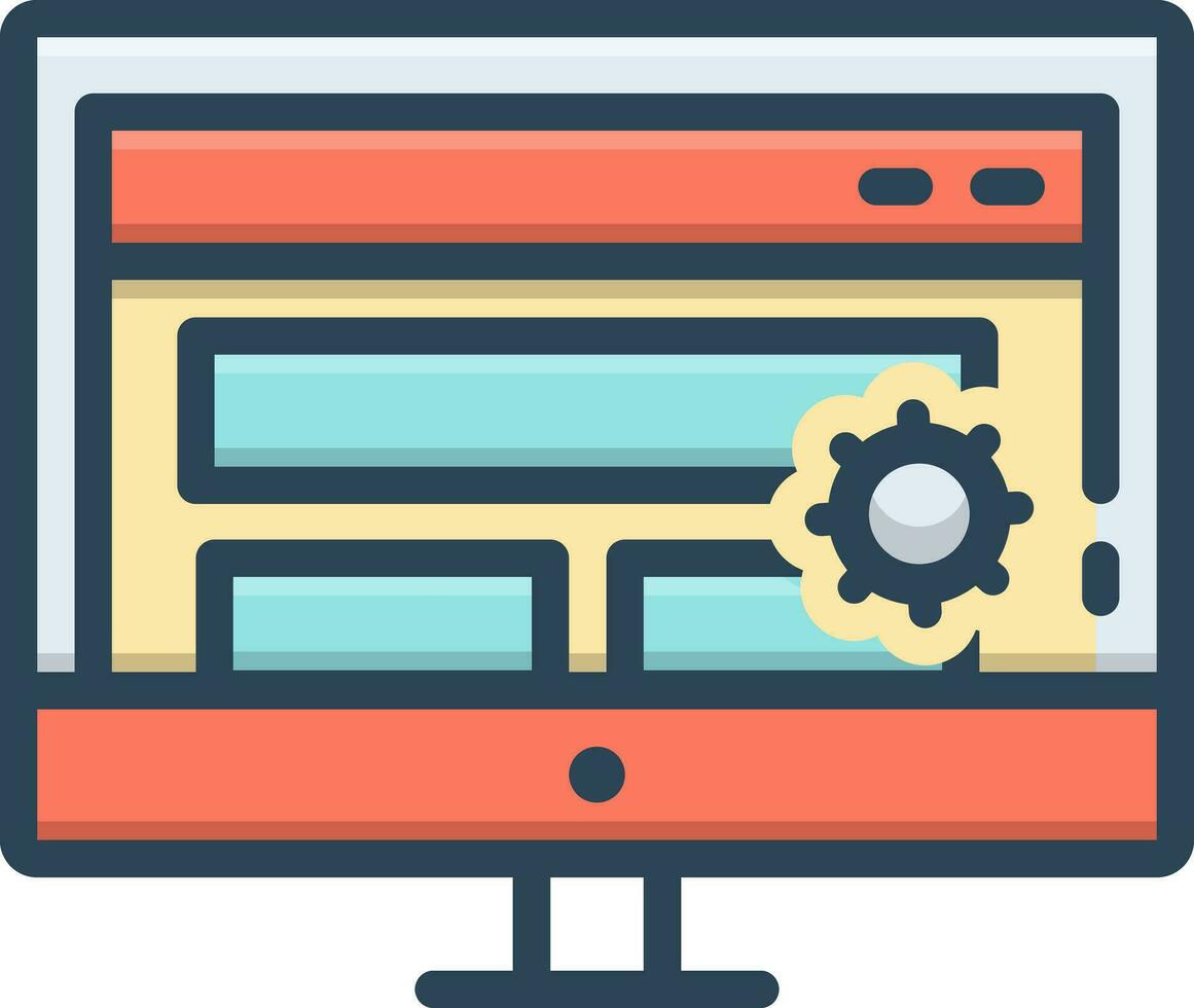 color icon for web design service vector