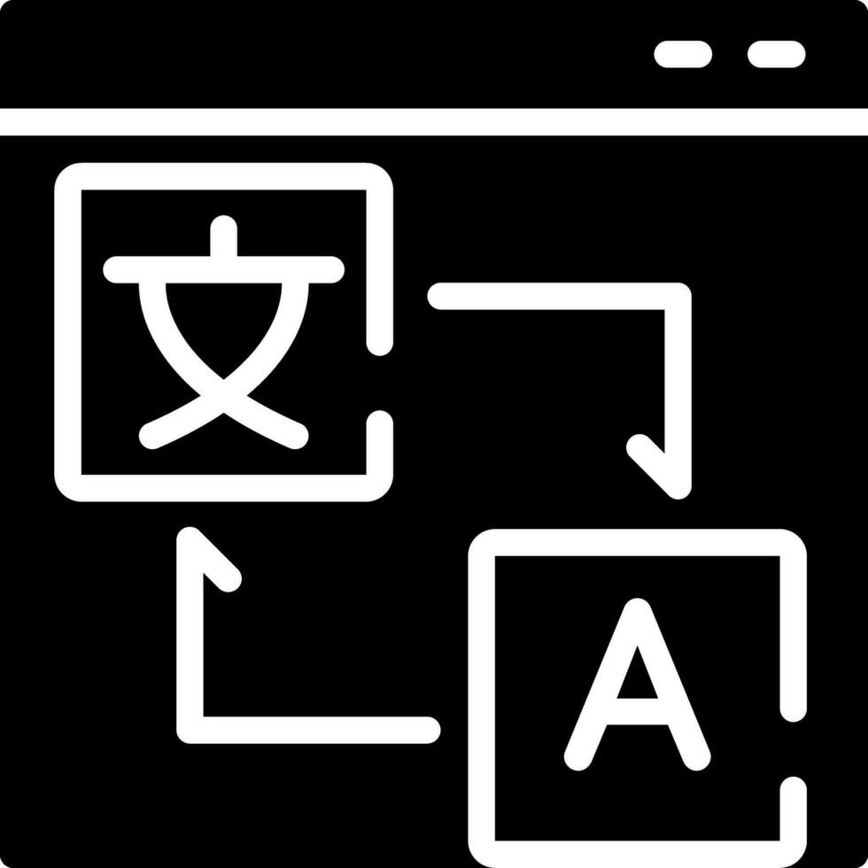 solid icon for translation localization vector