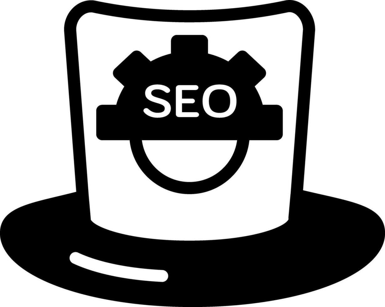 sólido icono para seo sombrero blanco vector