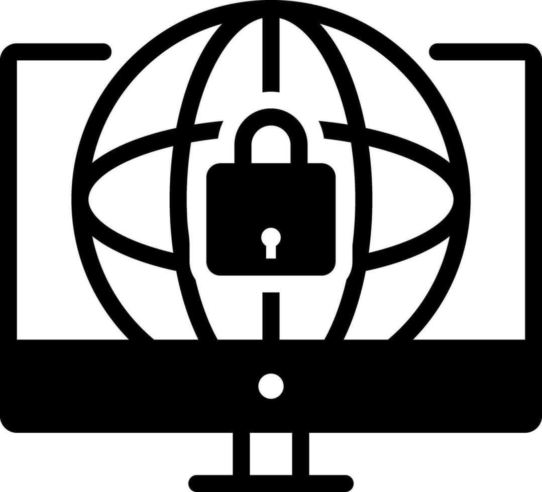 solid icon for web security vector