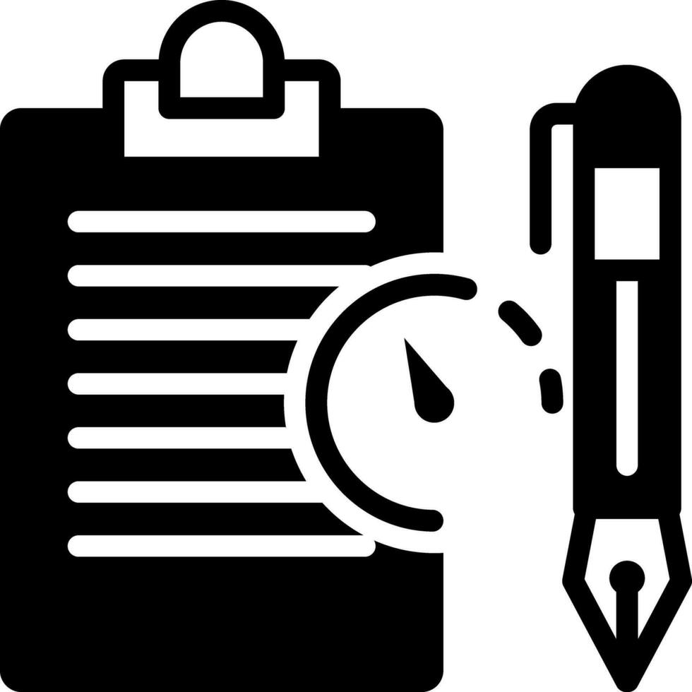 solid icon for long term contract vector