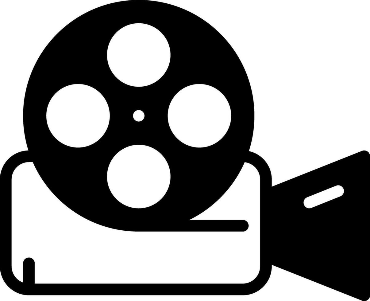 solid icon for video reel vector