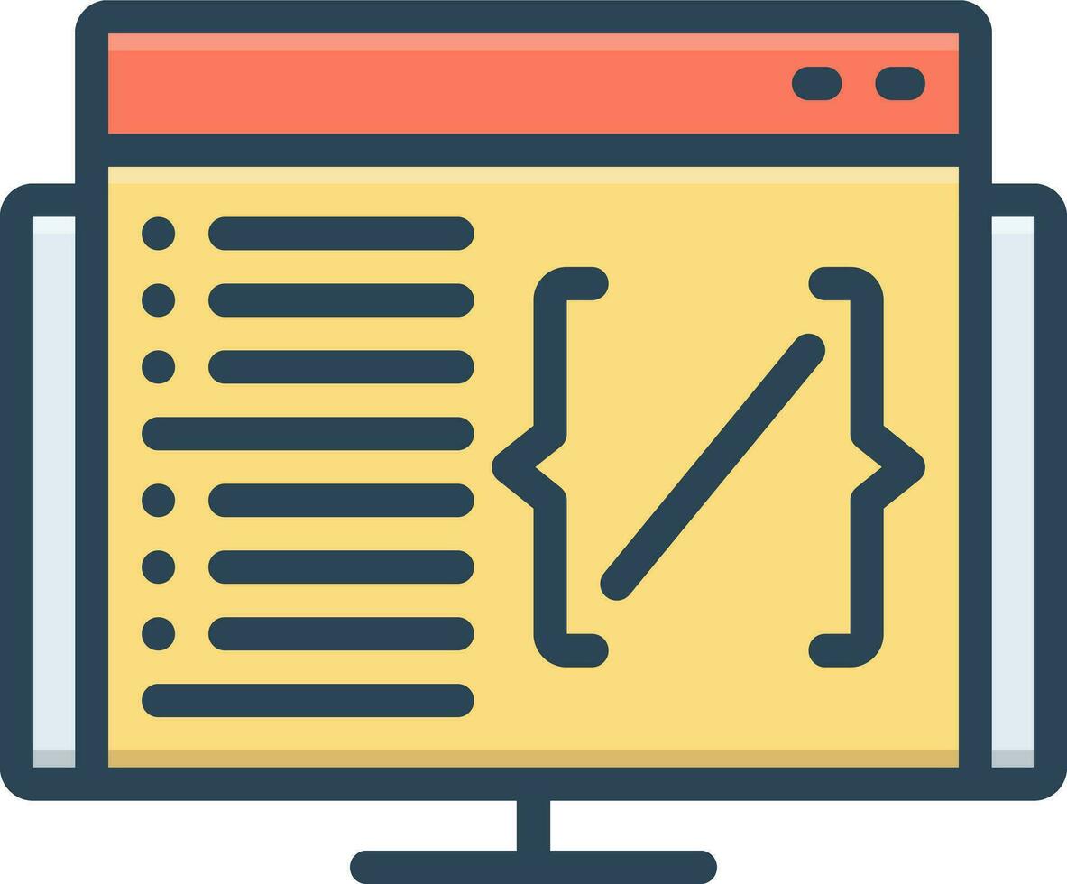 color icon for coding 24884370 Vector Art at Vecteezy