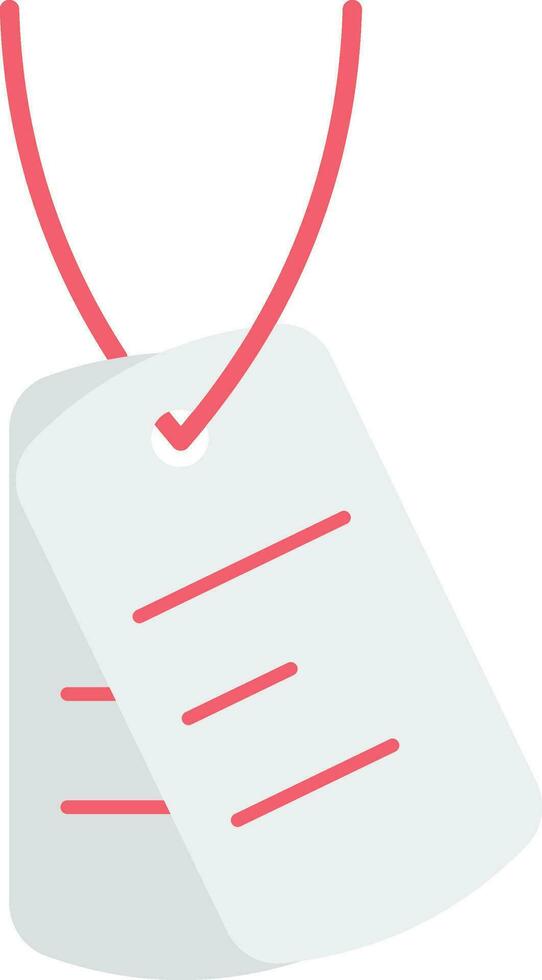 Hanging Two Tag Icon In Red And White Color. vector