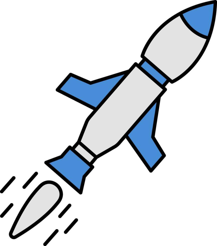 Illustration of Missile Icon in Flat Style. vector