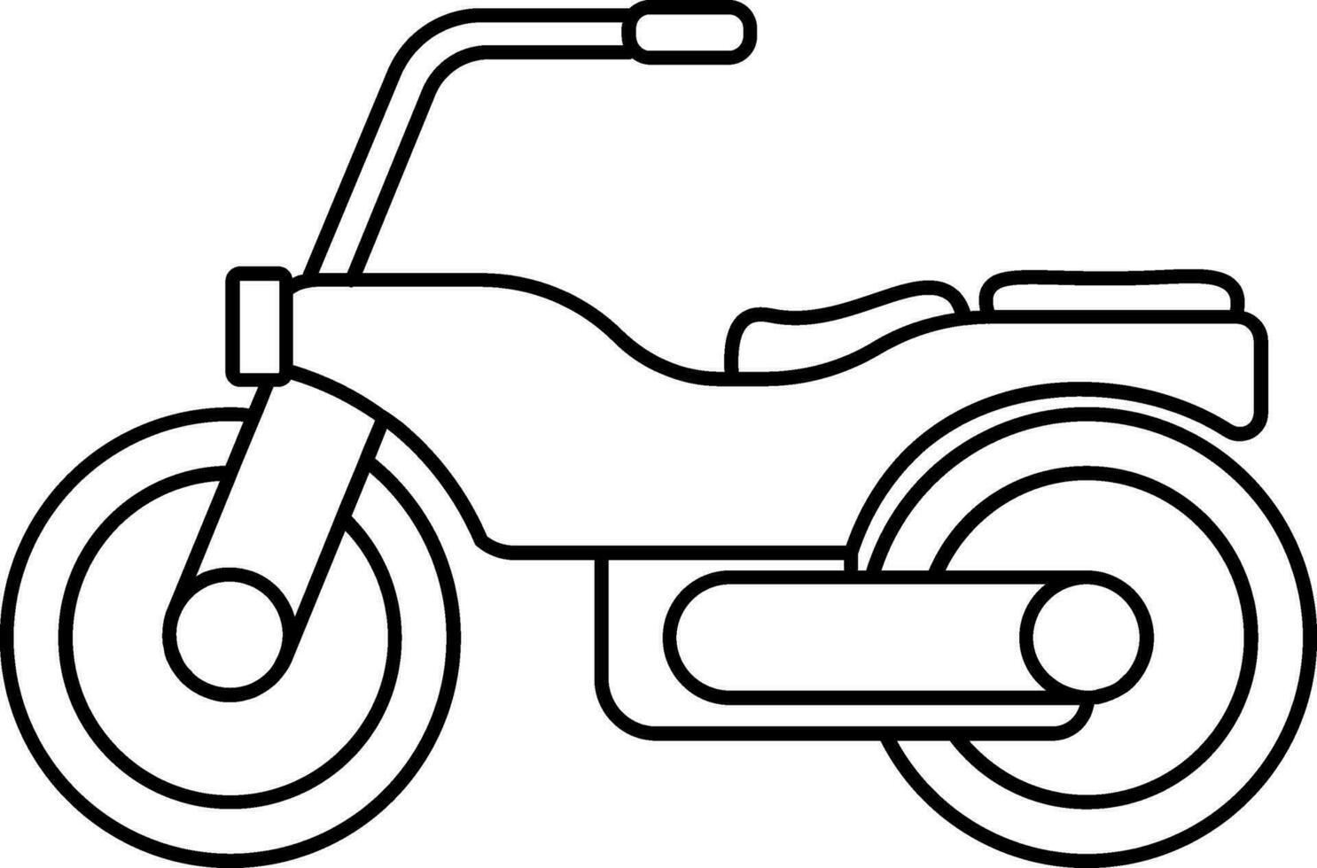Flat Style Motorbike Icon In Black Line Art. vector