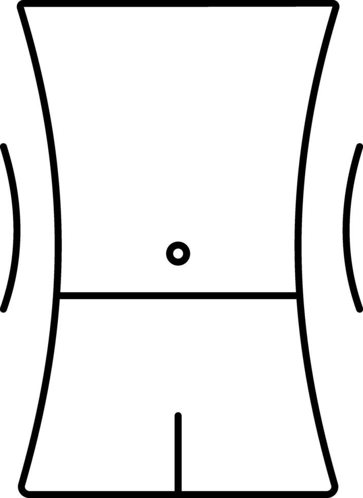 Reduce Waist Icon In Black Line Art. vector