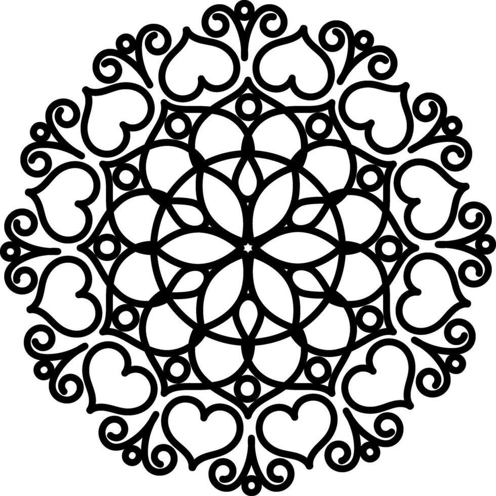 lineal estilo rangoli o mandala icono. vector