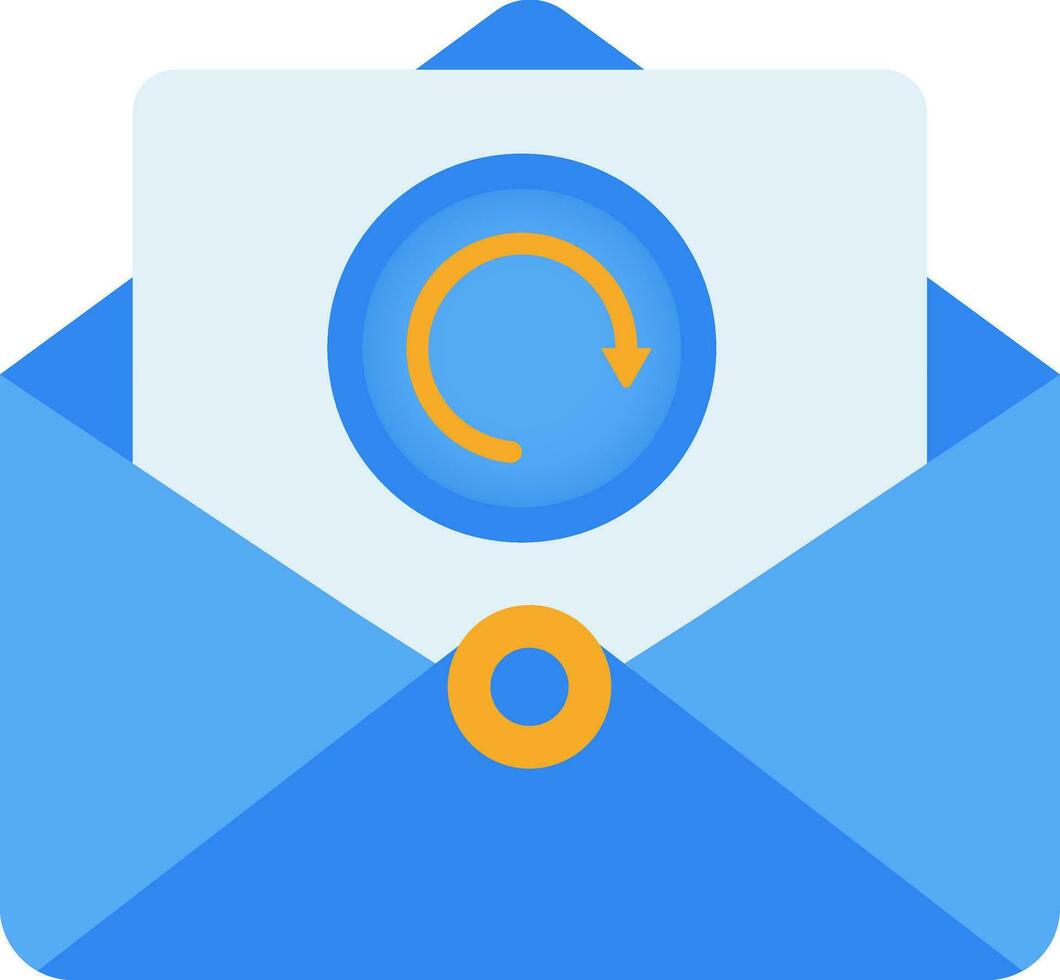 Reloading Message or Return Envelope Yellow and Blue Icon. vector