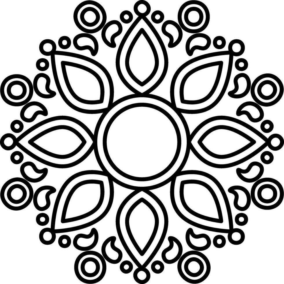 Mandala Icon In Line Art. vector