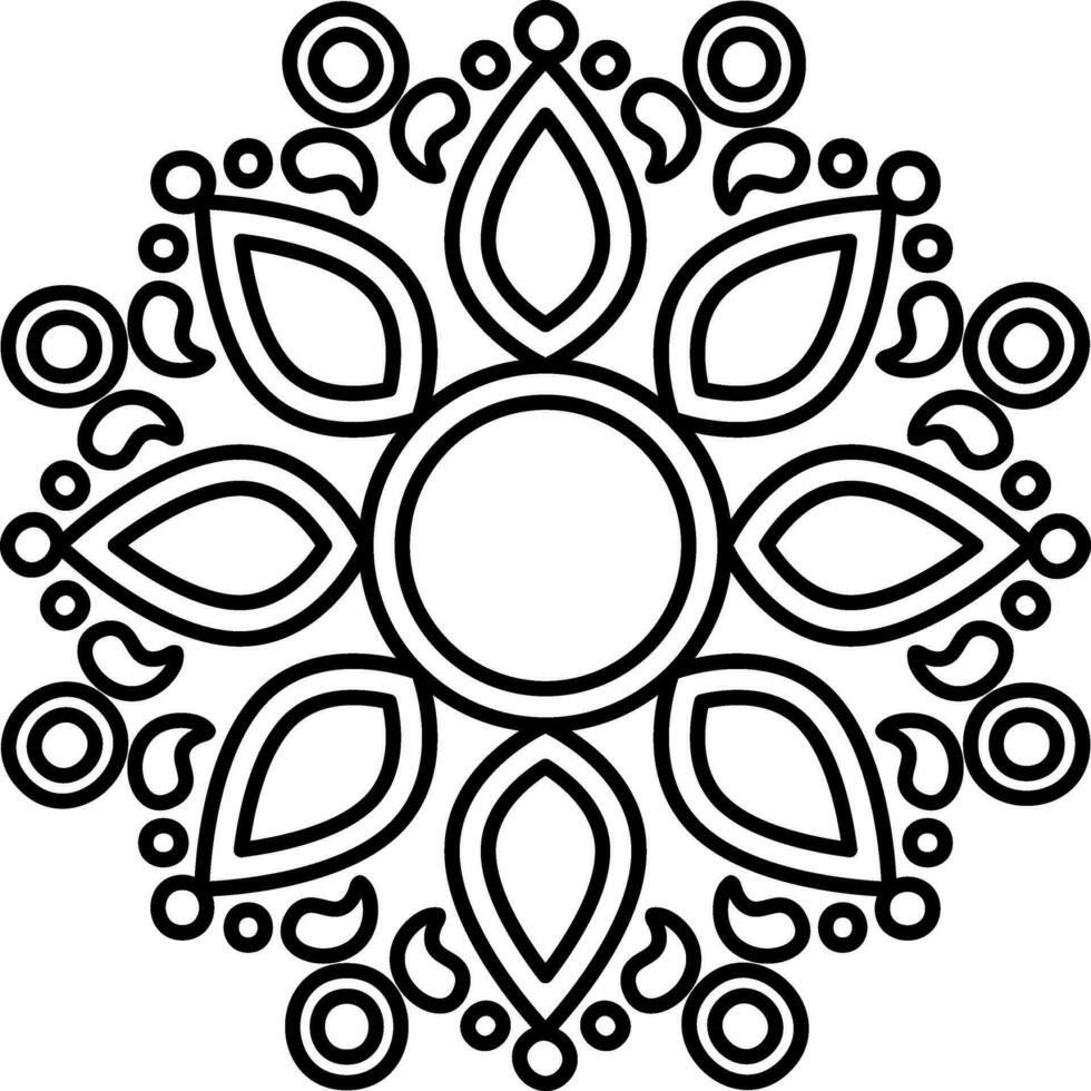 mandala icono en línea Arte. vector