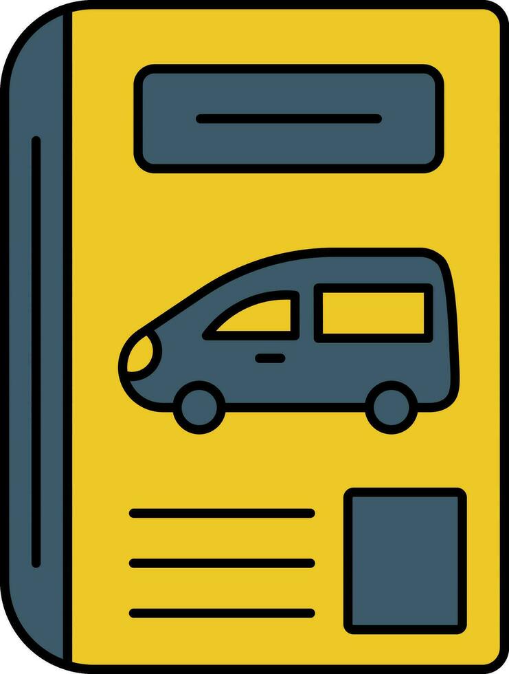 Mechanic Book Icon In Yellow And Blue Color. vector