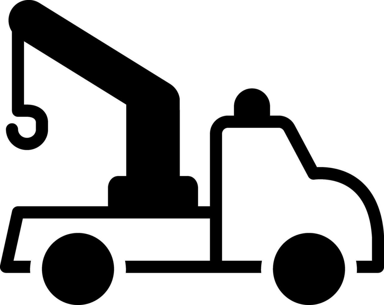 solid icon for tow truck vector